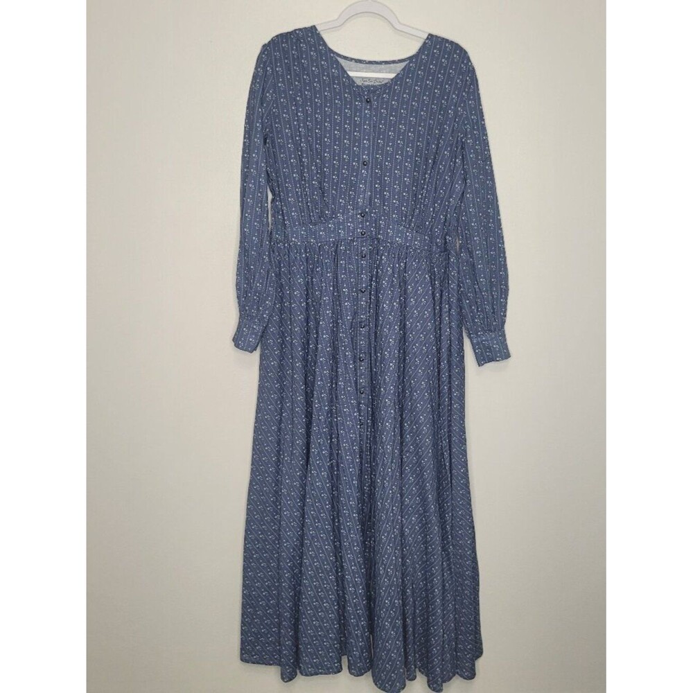 Super Cute Dresses blue tones long sleeve modest maxi tradewife church dress 1x